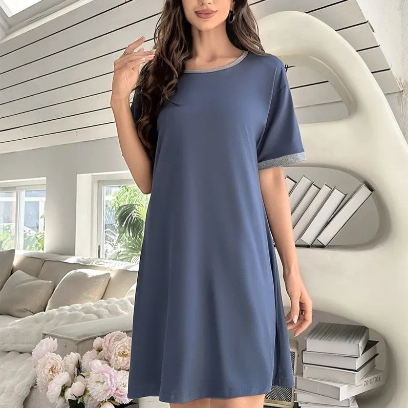 women milk silk lightweight nightdress xlk94027 front view