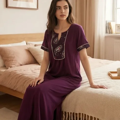 printed nightdress xlkl458 front view