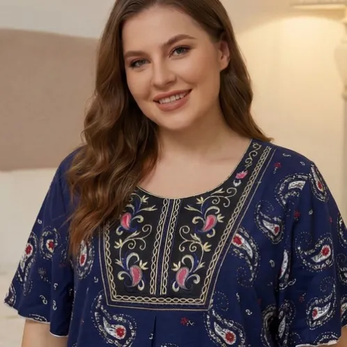 plus size printed robe xlkl186 lifestyle view