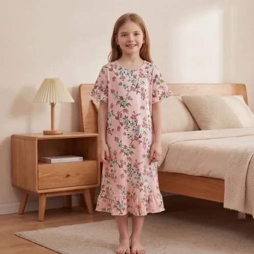printed nightdress xlkl533 front view
