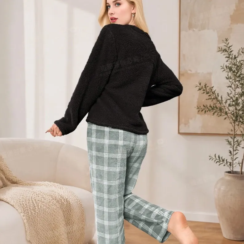 women pajama set xlk5277black lifestyle view