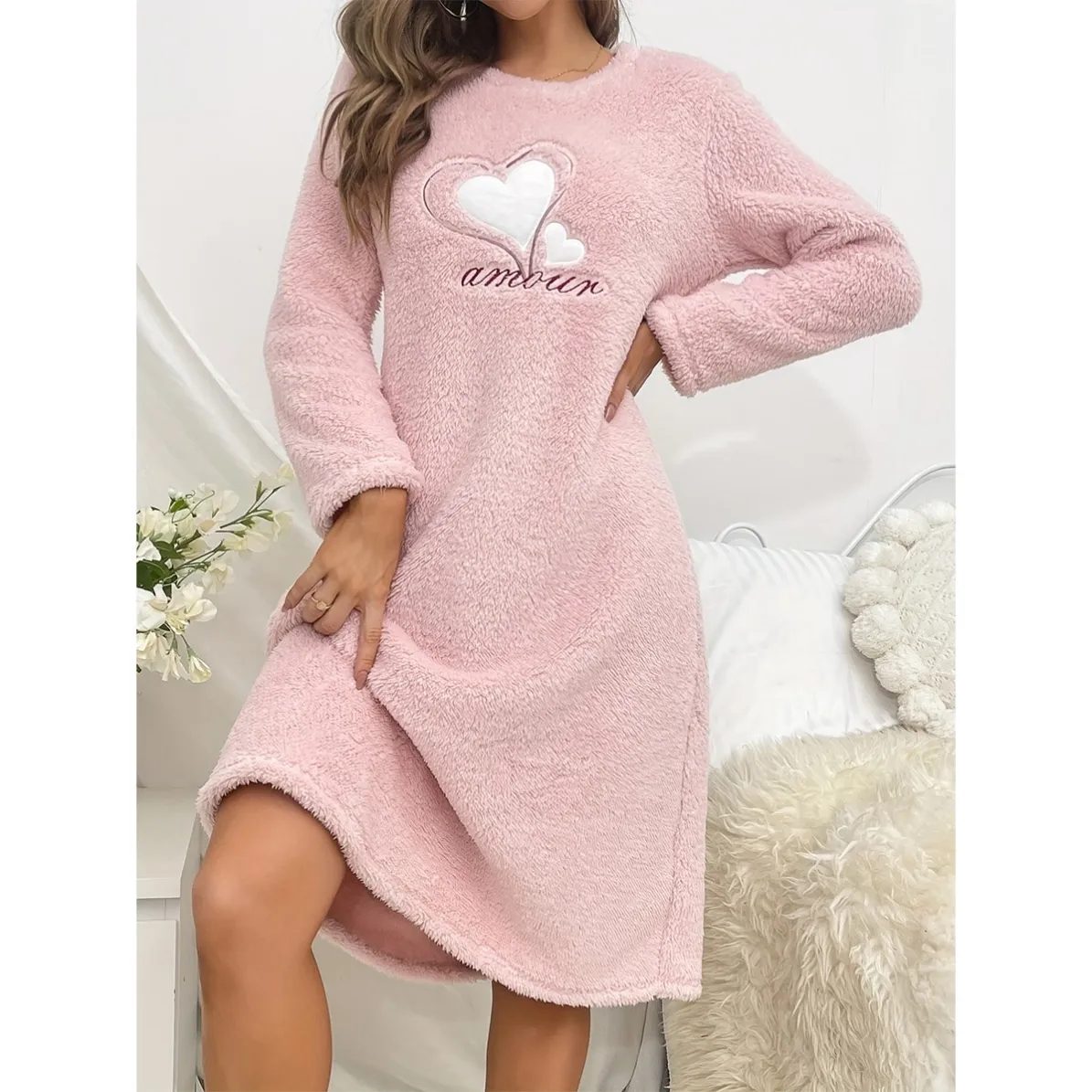 women flannel pajama set xlk57000-1 front view