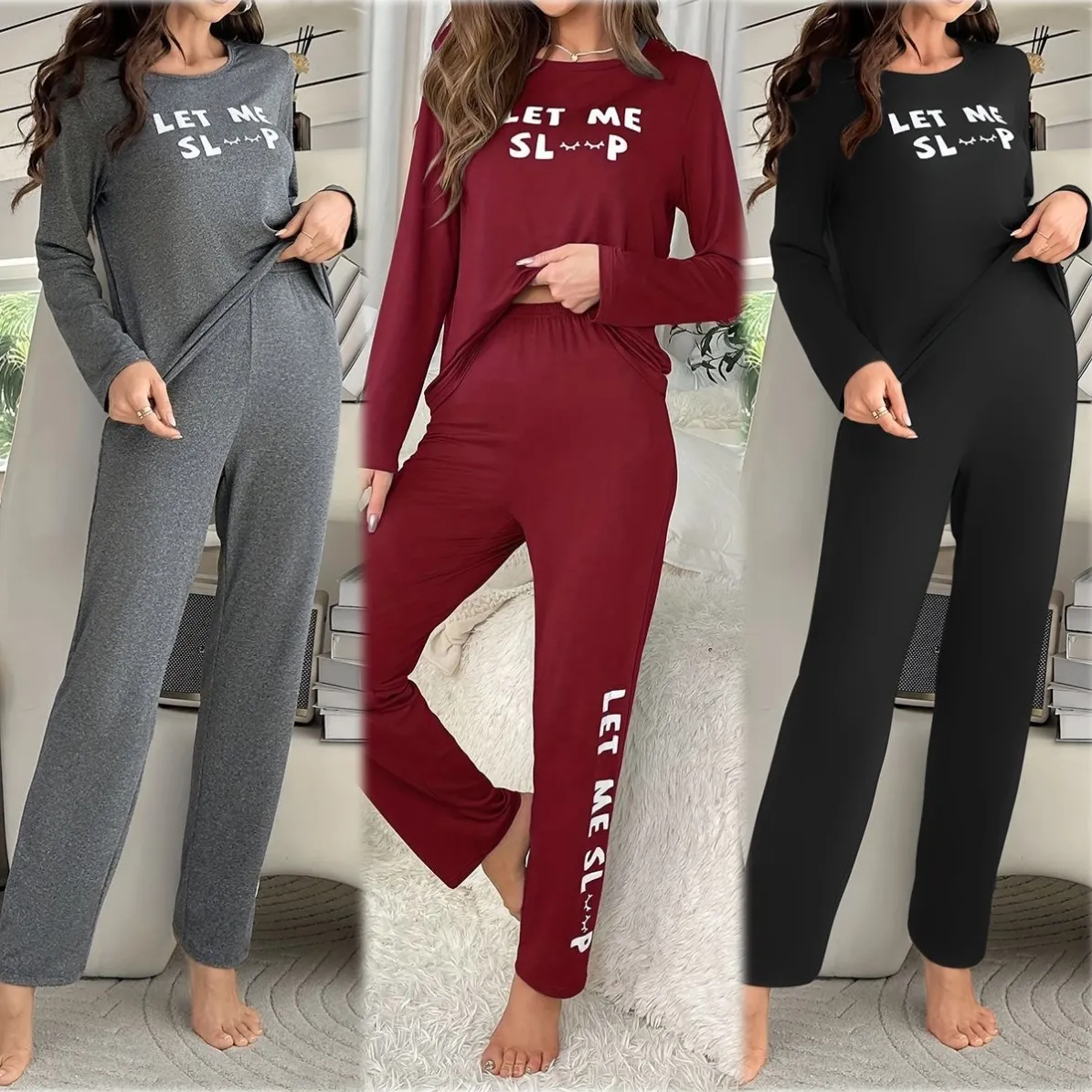 women milk silk pajama set xlk9898 front view