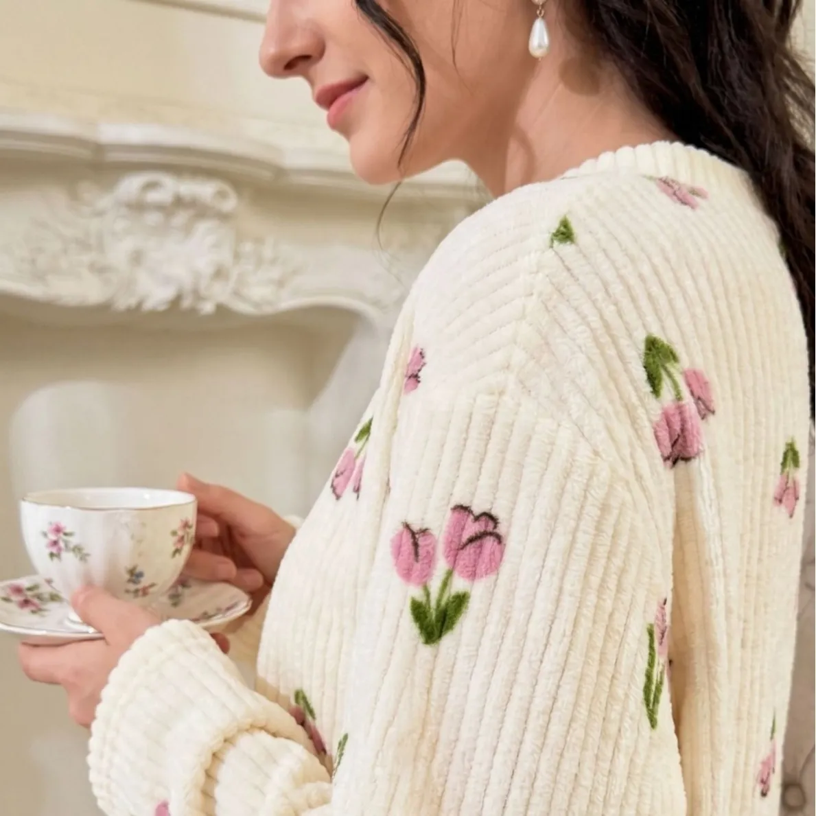 women warm pajama set xlk13447 lifestyle view