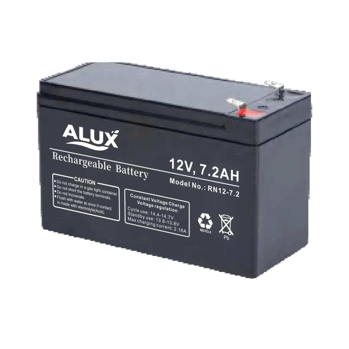 ALUX ALX12-7.2 12V 7.2Ah VRLA (AGM) Sealed Lead Acid Battery