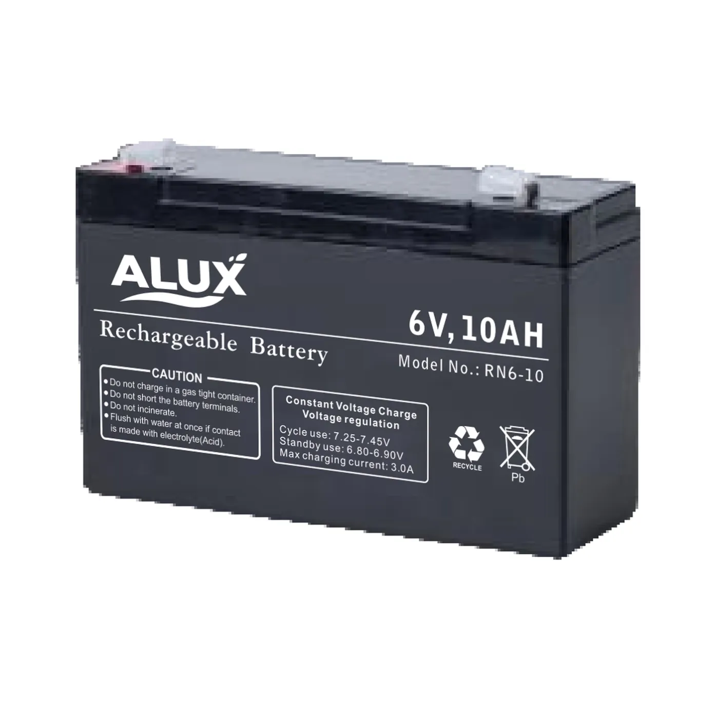 ALUX ALX6-10 6V 10Ah VRLA (AGM) Sealed Lead Acid Battery