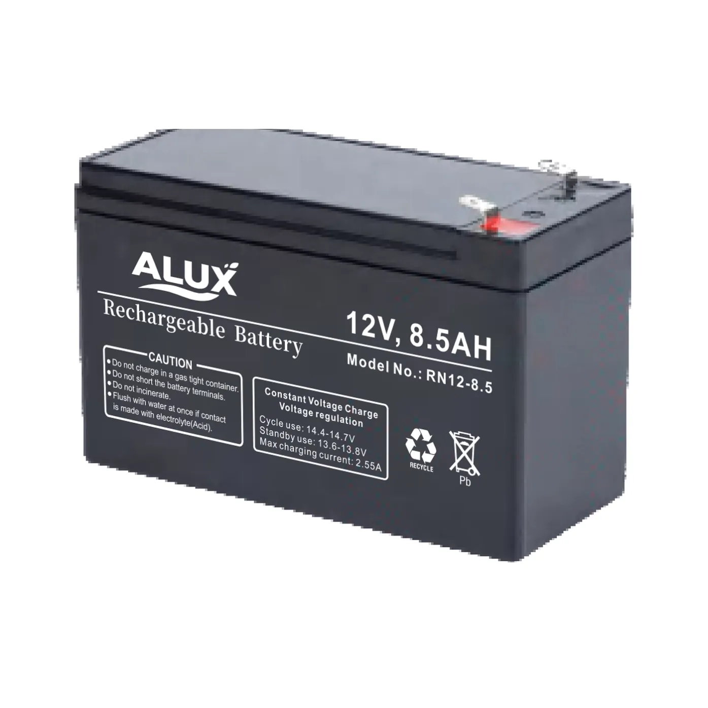 ALUX ALX12-8.5 12V 8.5Ah VRLA (AGM) Sealed Lead Acid Battery