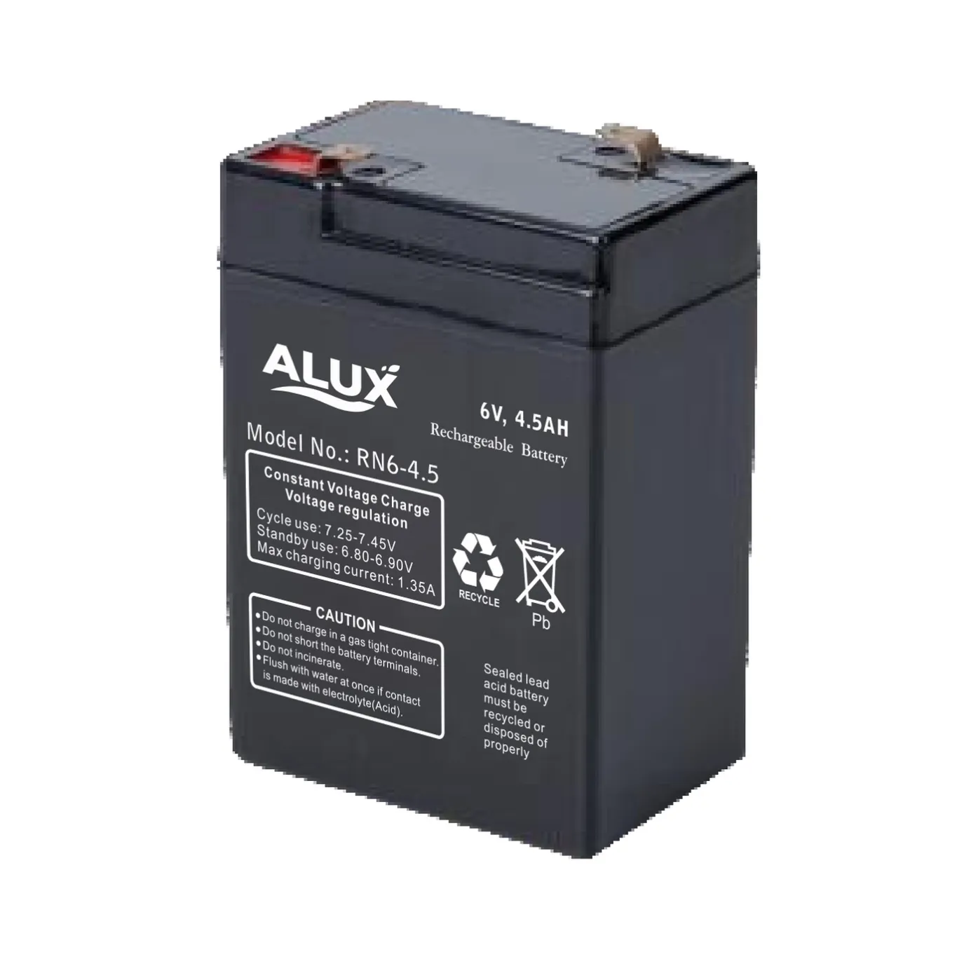 ALUX ALX6-4.5 6V 4.5Ah VRLA (AGM) Sealed Lead Acid Battery