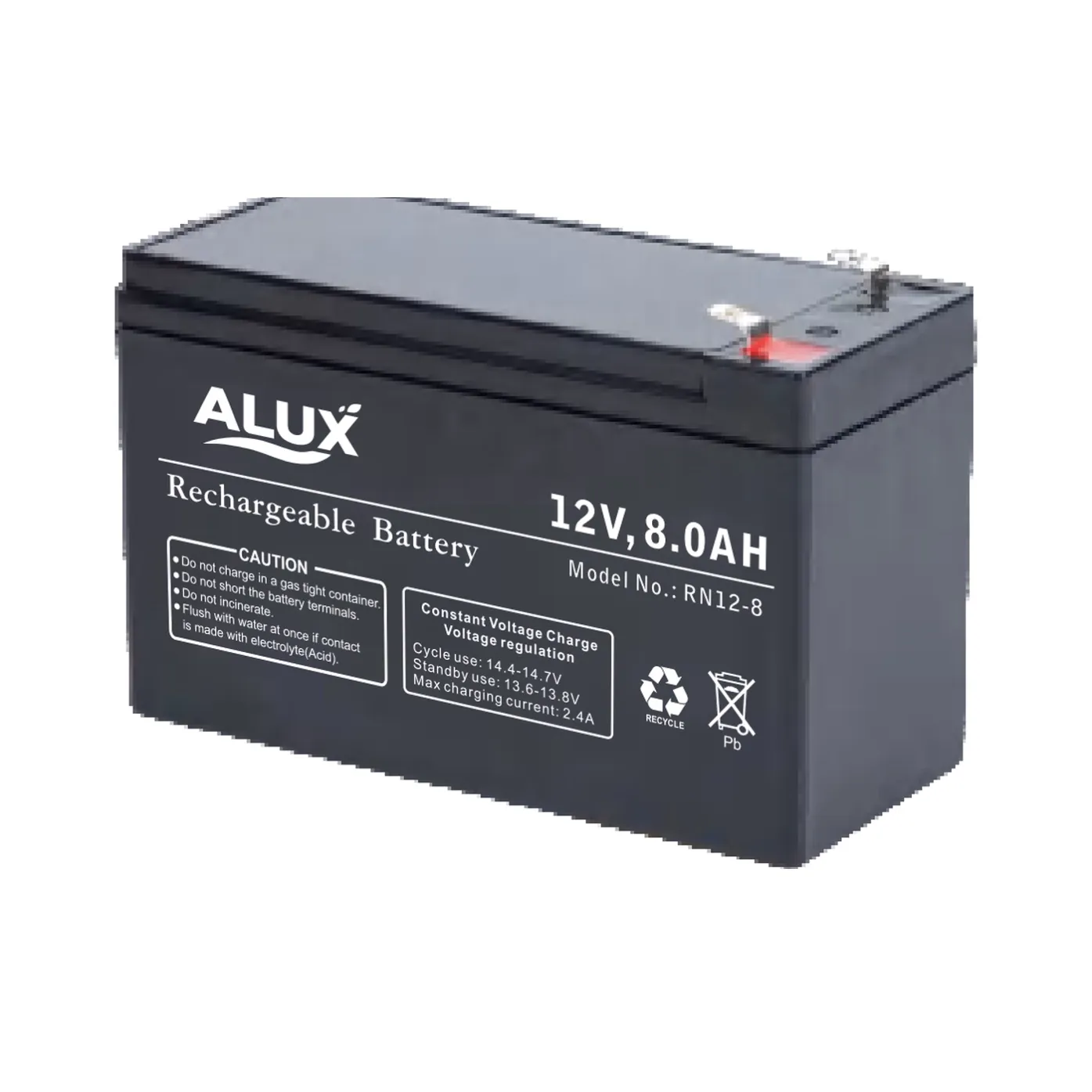 ALUX ALX12-8 12V 8Ah VRLA (AGM) Sealed Lead Acid Battery