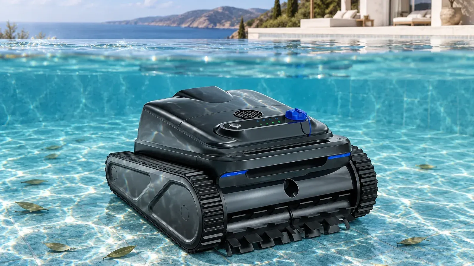 Y50S robotic pool cleaner working underwater