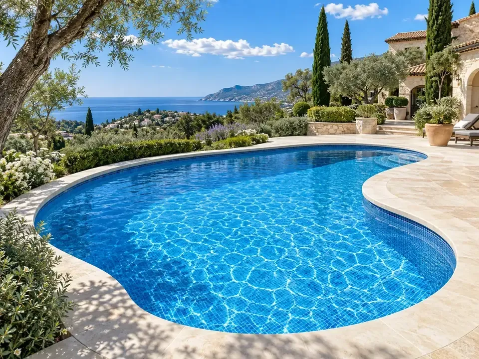 Kidney-shaped pool