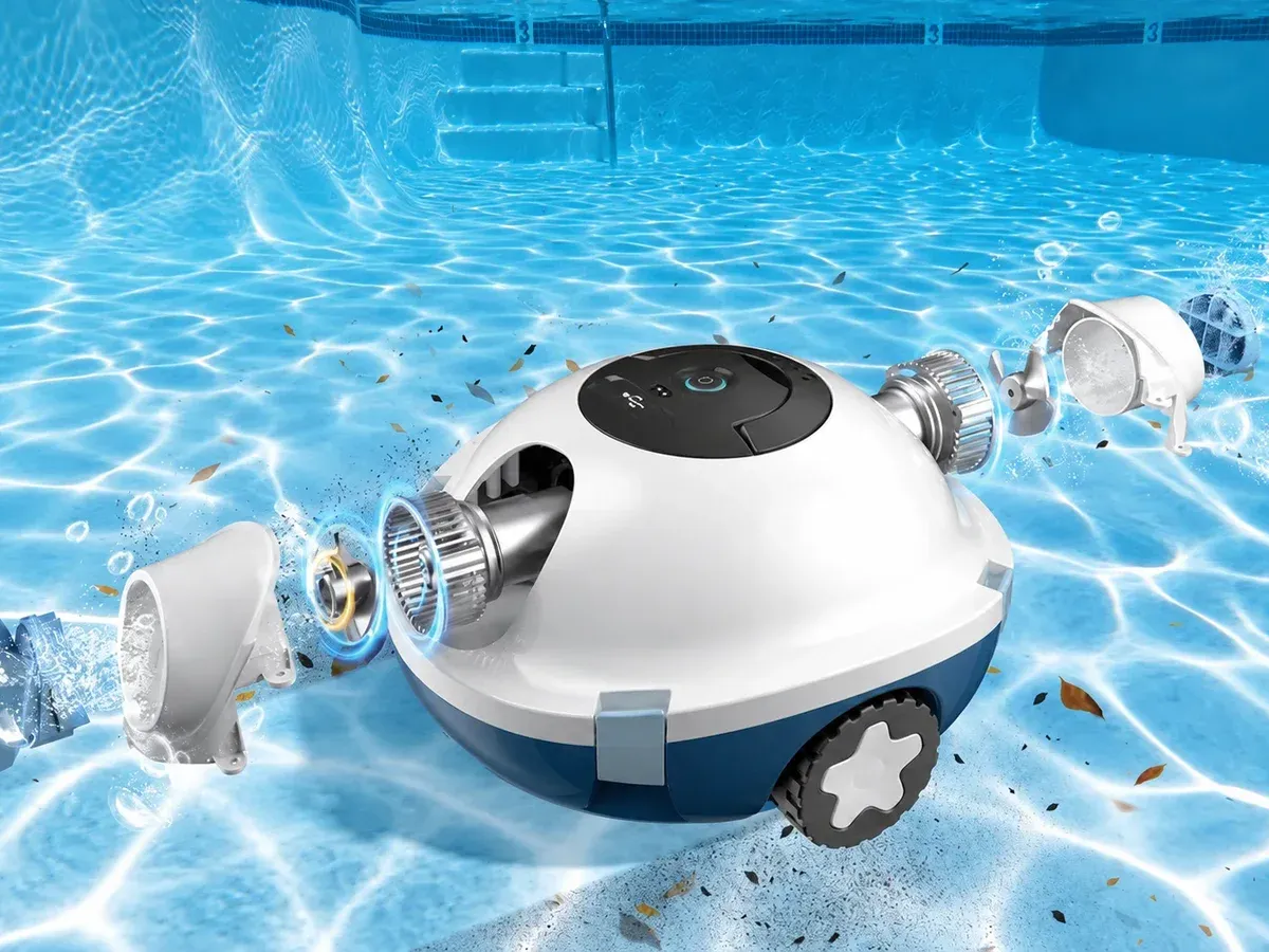 Filtro da 180 µm contro sabbia e detriti · Robot pulitore per piscina Y10