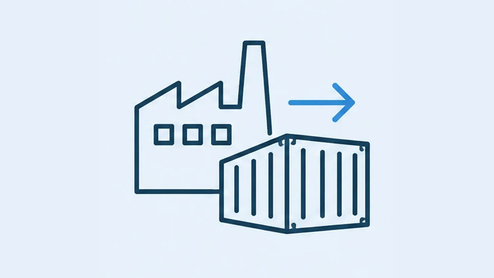 Factory-to-container shipping icon for pool robot spare batteries