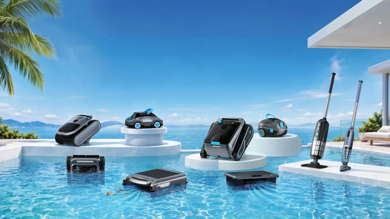 Silver Home pool-care line-up: floor, wall, surface and handheld cleaners