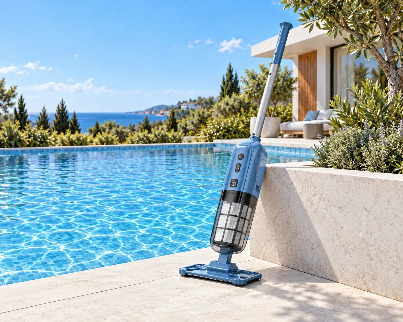 H100 Hand-Poolsauger am Pool
