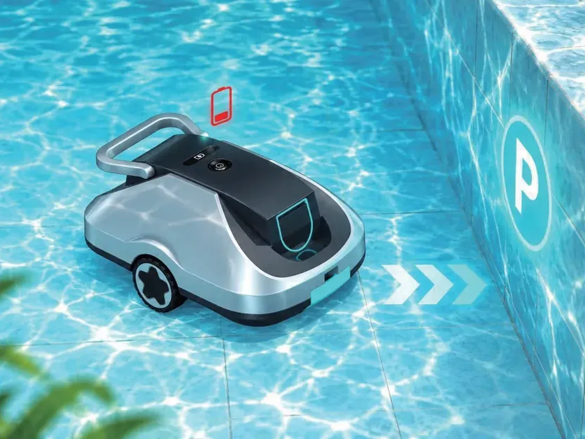 Parcheggio automatico per un facile recupero · Robot pulitore per piscina C1