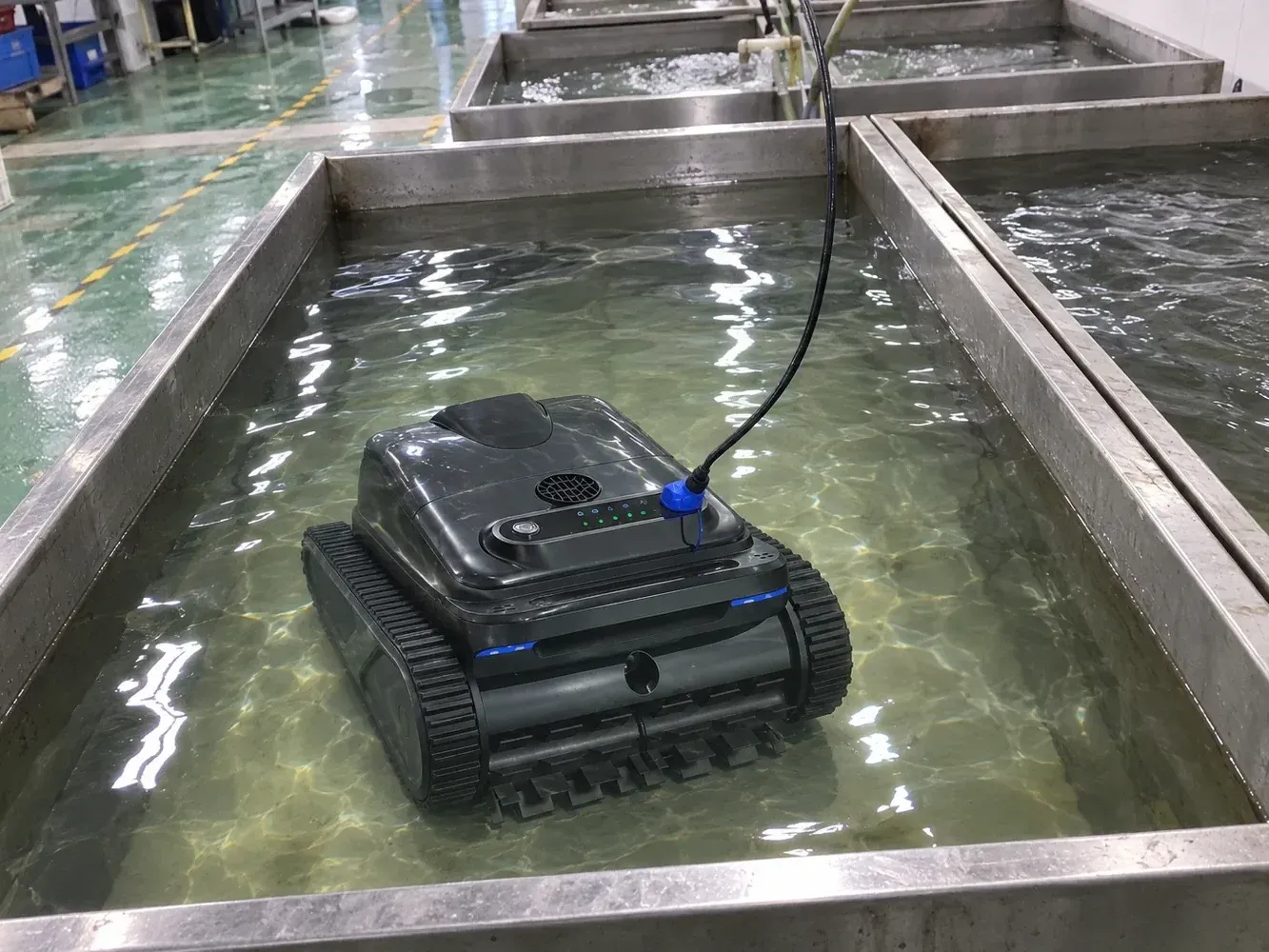 Y50S on a DC supply cable in a steel test tank during the 1,100-hour life test (recreated from our test report)