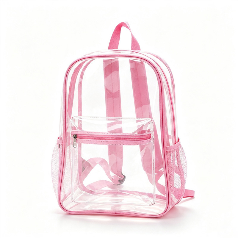 Custom Clear PVC Backpack – Transparent Daypack for Events and School (view 4) — custom backpack by Kaishi Bag Factory