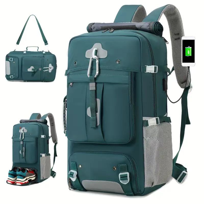 Custom Hiking Backpack – Large Capacity Trekking Backpack with Multi-Pocket Layout (view 5) — custom outdoor backpack by Kaishi Bag Factory