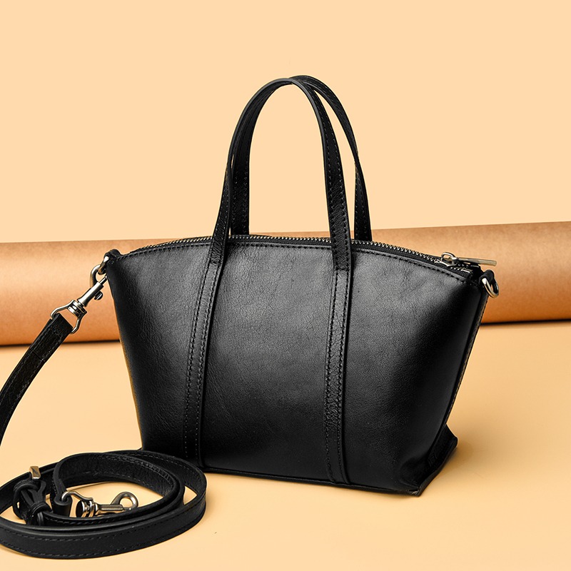 Custom Leather Tote Bag – Structured Shoulder Tote with Double Handles (view 4) — custom leather bag manufacturing by Kaishi Bag Factory