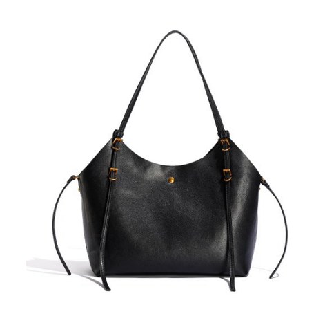 Pebbled PU Leather Hobo Tote Bag – Classic Large Capacity Shoulder Bag with Buckle Accents (view 4) — custom bag manufacturing by Kaishi Bag Factory