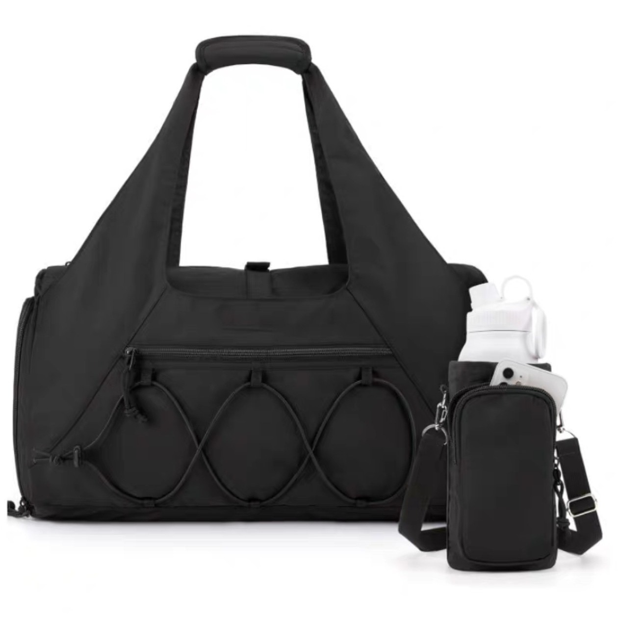 Custom Yoga Tote Bag – Fitness Tote with Bottle Pocket — custom yoga bag manufacturing by Kaishi Bag Factory