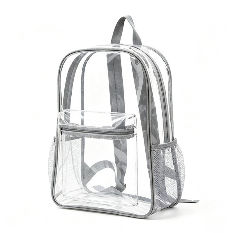 Custom Clear PVC Backpack – Transparent Daypack for Events and School (view 5) — custom backpack by Kaishi Bag Factory