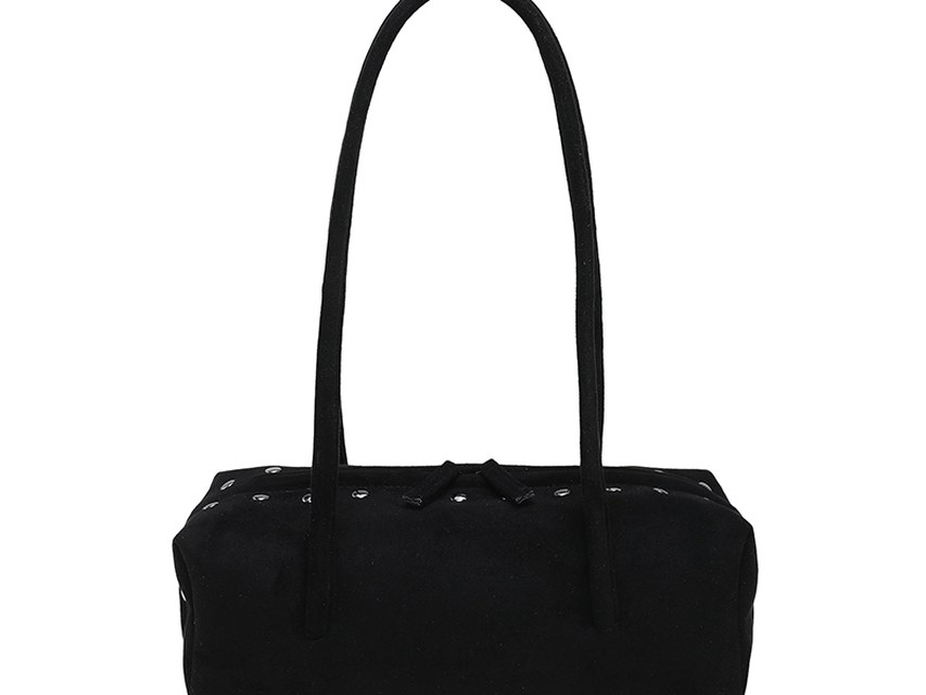 Custom Baguette Shoulder Bag – Structured Handbag with Knot Detail (view 4) — custom bag manufacturing by Kaishi Bag Factory