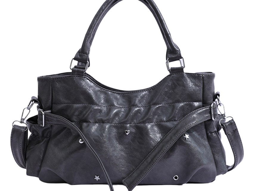 Custom PU Leather Hobo Bag – Ruched Shoulder Bag with Heart Detail — custom bag manufacturing by Kaishi Bag Factory