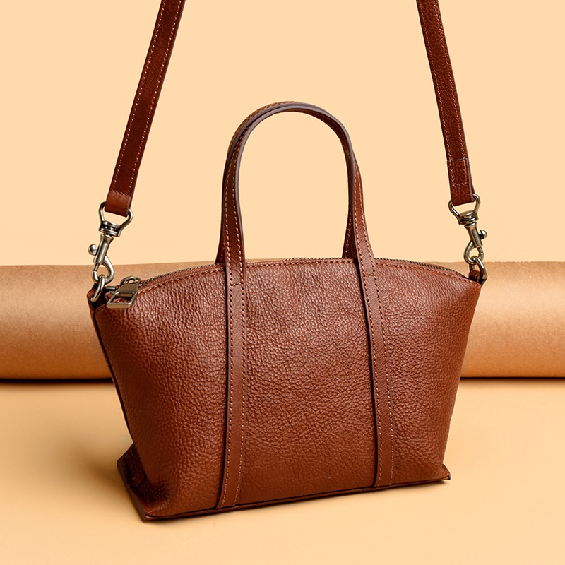Custom Leather Tote Bag – Structured Shoulder Tote with Double Handles (view 3) — custom leather bag manufacturing by Kaishi Bag Factory