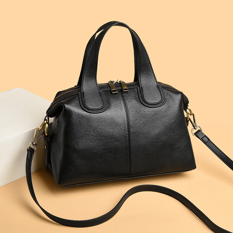 Custom Leather Satchel Bag – Handbag with Contrast Handles — custom leather bag manufacturing by Kaishi Bag Factory