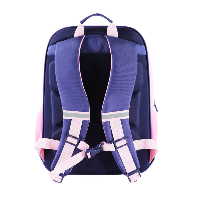 Custom School Backpack – Nylon Colour-Block Ergonomic Backpack (view 3) — custom school backpack by Kaishi Bag Factory
