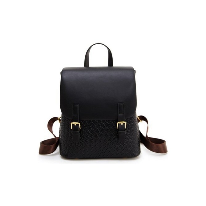 PU Leather Flap Backpack – Convertible Fashion Satchel with Gold Buckles (view 4) — custom bag manufacturing by Kaishi Bag Factory