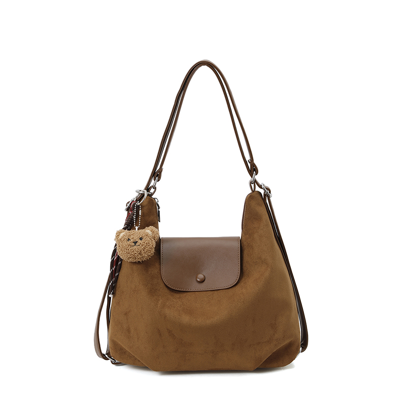 Custom Leopard Print Hobo Bag – Slouchy Shoulder Bag with Charm (view 2) — custom bag manufacturing by Kaishi Bag Factory