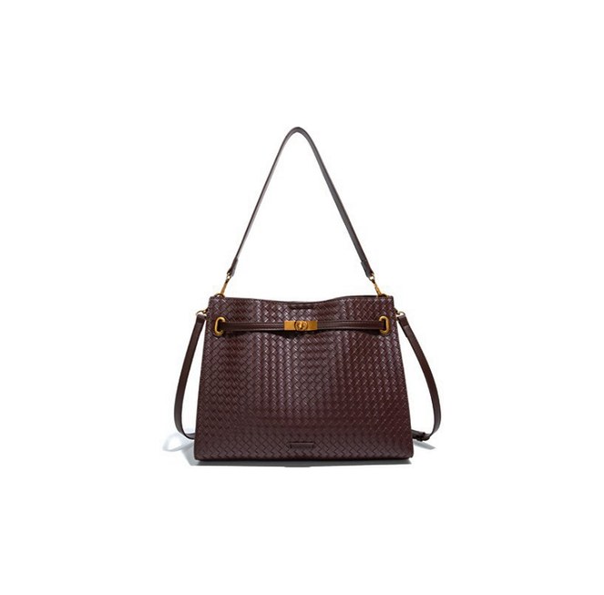 Woven PU Leather Hobo Shoulder Bag – Classic Large Capacity Woven Tote (view 2) — custom bag manufacturing by Kaishi Bag Factory