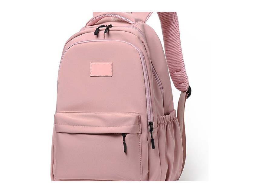 Custom Casual Backpack – Daily Daypack with Front Pocket and Patch (view 2) — custom backpack by Kaishi Bag Factory
