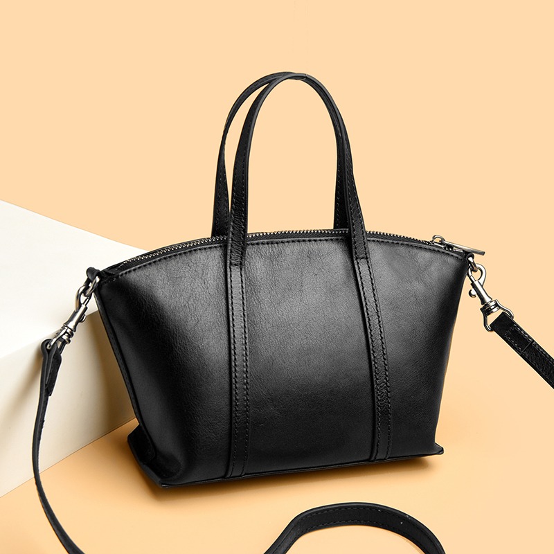 Custom Leather Tote Bag – Structured Shoulder Tote with Double Handles (view 2) — custom leather bag manufacturing by Kaishi Bag Factory