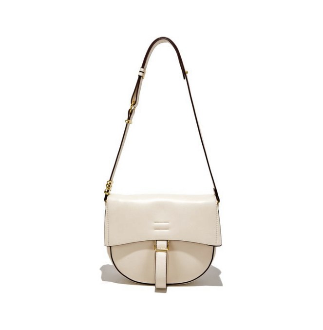 PU Leather Saddle Bag – Mini Crossbody Shoulder Bag with Gold Buckle & Adjustable Strap (view 3) — custom bag manufacturing by Kaishi Bag Factory