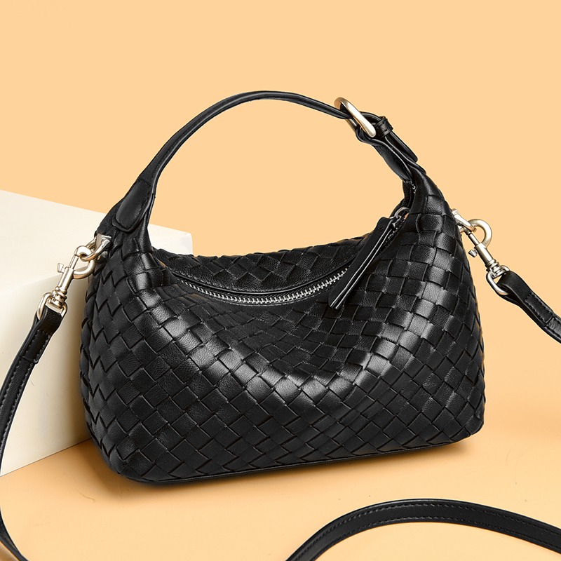 Custom Woven Leather Hobo Bag – Braided Shoulder Bag with Zip Top — custom leather bag manufacturing by Kaishi Bag Factory