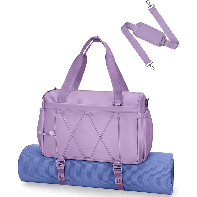 Custom Gym Tote Bag – Sports Holdall with Yoga Mat Straps (view 4) — custom yoga bag manufacturing by Kaishi Bag Factory
