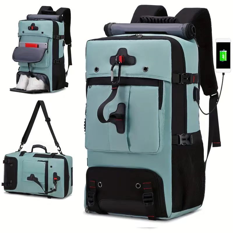 Custom Hiking Backpack – Large Capacity Trekking Backpack with Multi-Pocket Layout (view 3) — custom outdoor backpack by Kaishi Bag Factory