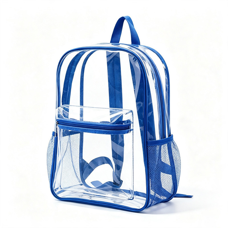 Custom Clear PVC Backpack – Transparent Daypack for Events and School (view 2) — custom backpack by Kaishi Bag Factory
