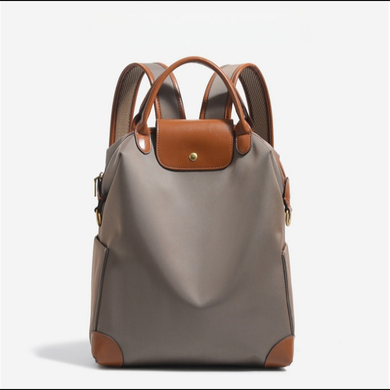 Custom Drawstring Backpack – Casual Rucksack with Leather-Trim Flap (view 2) — custom backpack by Kaishi Bag Factory