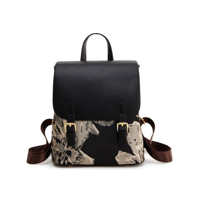 PU Leather Flap Backpack – Convertible Fashion Satchel with Gold Buckles — custom bag manufacturing by Kaishi Bag Factory
