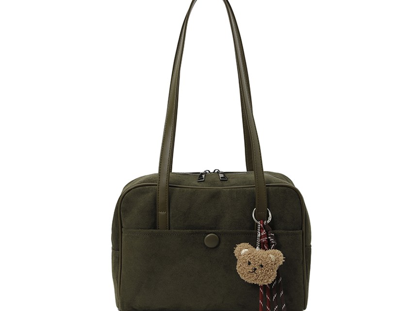 Custom Top-Handle Shoulder Bag – Structured Handbag with Charm (view 3) — custom bag manufacturing by Kaishi Bag Factory