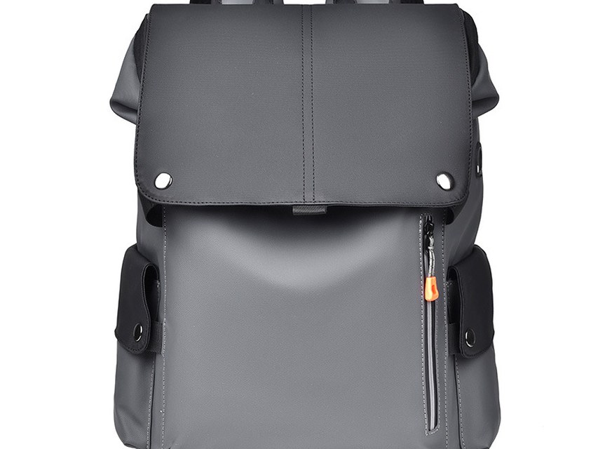 Custom Laptop Backpack – Flap-Top Business Backpack with Buckle Detail — custom laptop backpack manufacturing by Kaishi Bag Factory