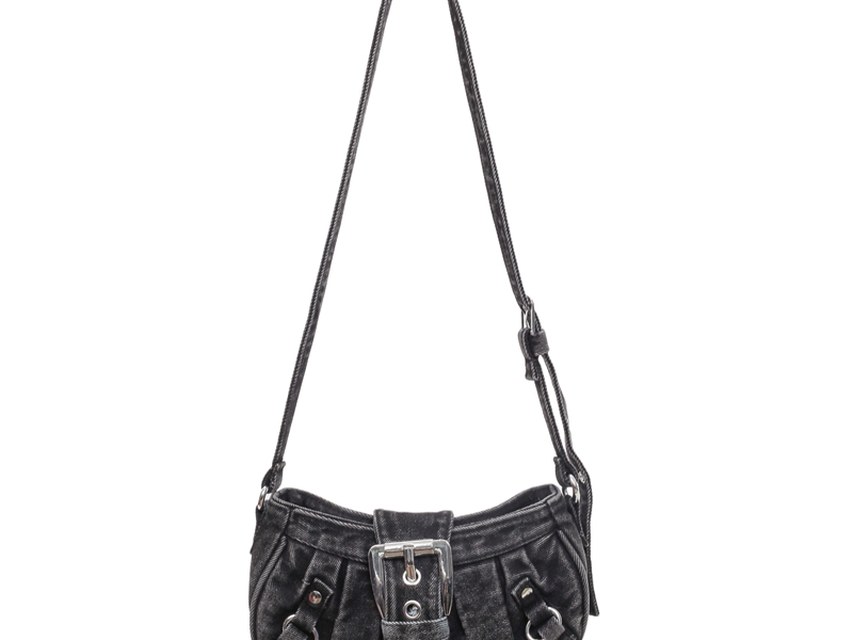 Custom Denim Crossbody Bag – Small Shoulder Bag with Metal Plate — custom bag manufacturing by Kaishi Bag Factory