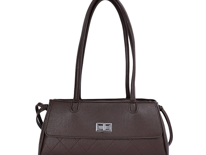 Custom Quilted PU Leather Tote Bag – Shoulder Tote with Clasp — custom bag manufacturing by Kaishi Bag Factory