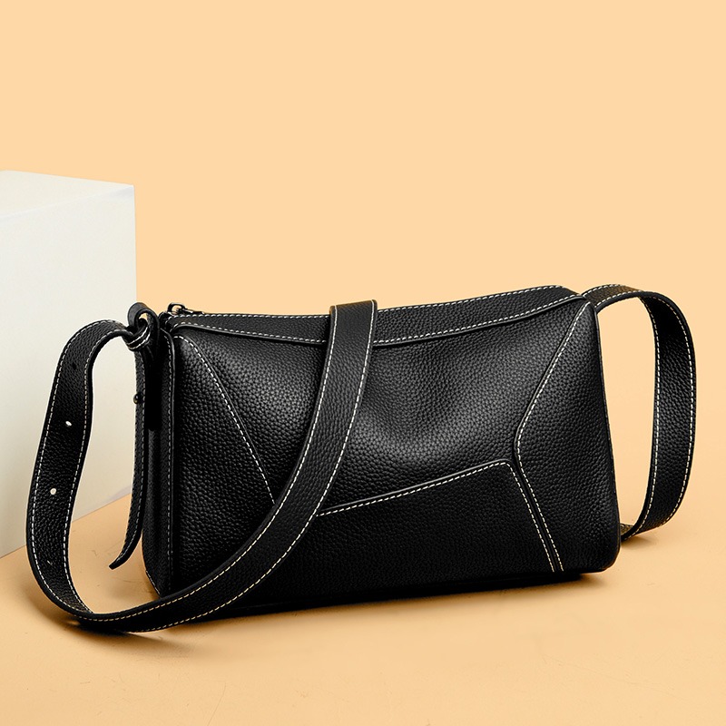 Custom Leather Messenger Bag – Slouchy Crossbody Bag with Adjustable Strap (view 2) — custom leather bag manufacturing by Kaishi Bag Factory