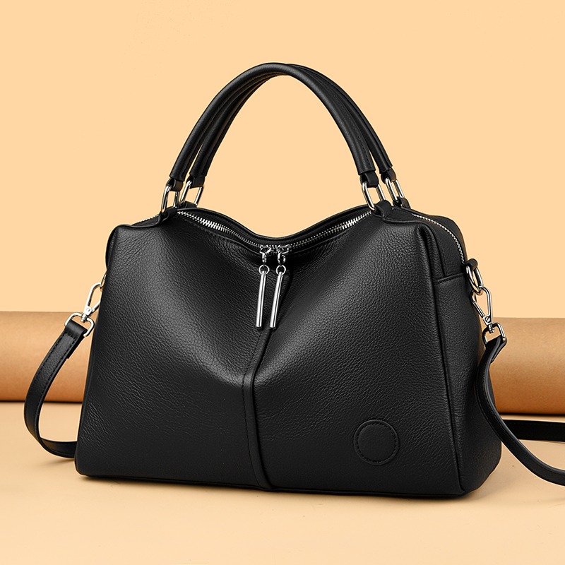 Custom Leather Hobo Bag – Soft Shoulder Bag with Zip Top (view 2) — custom leather bag manufacturing by Kaishi Bag Factory